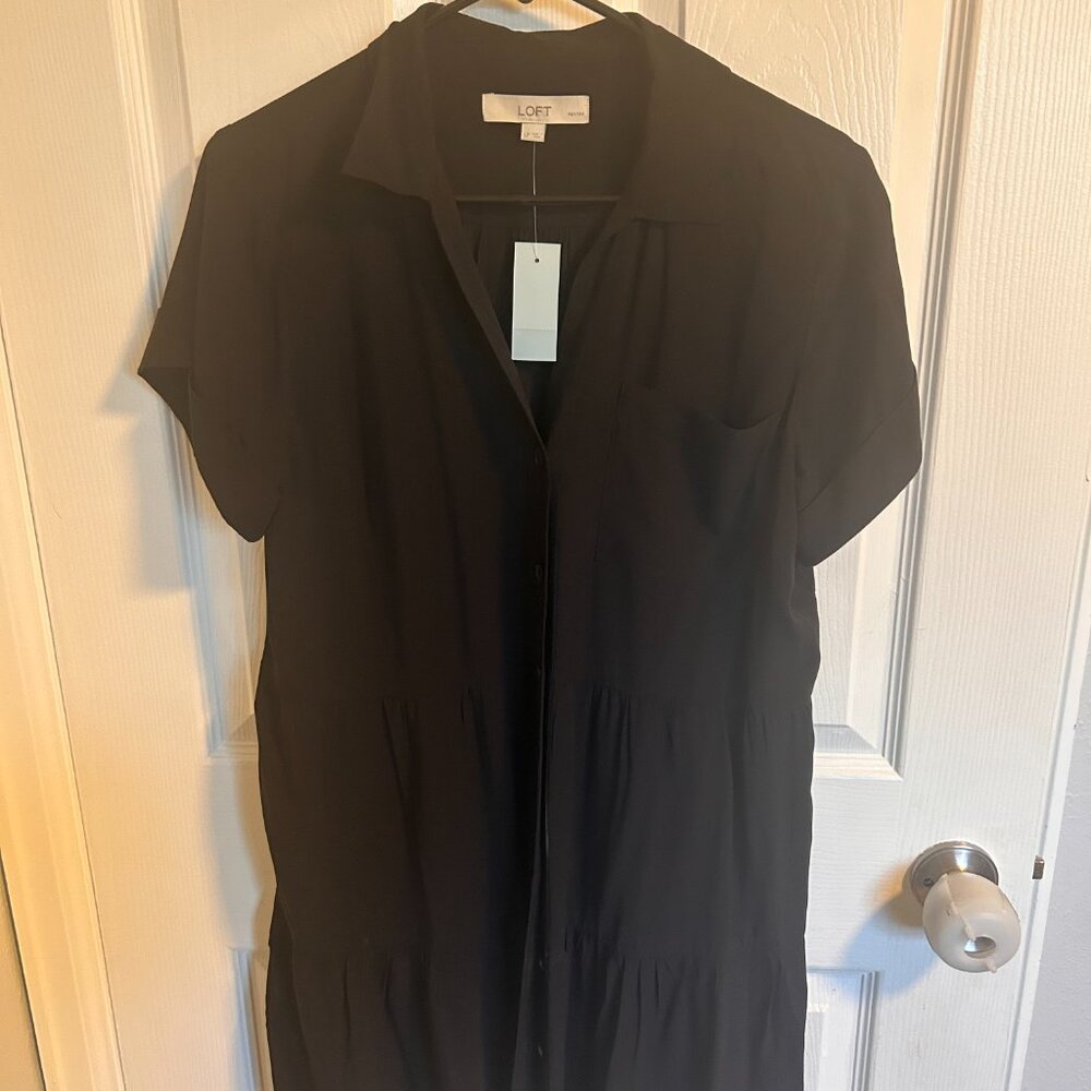 Loft button up collared dress